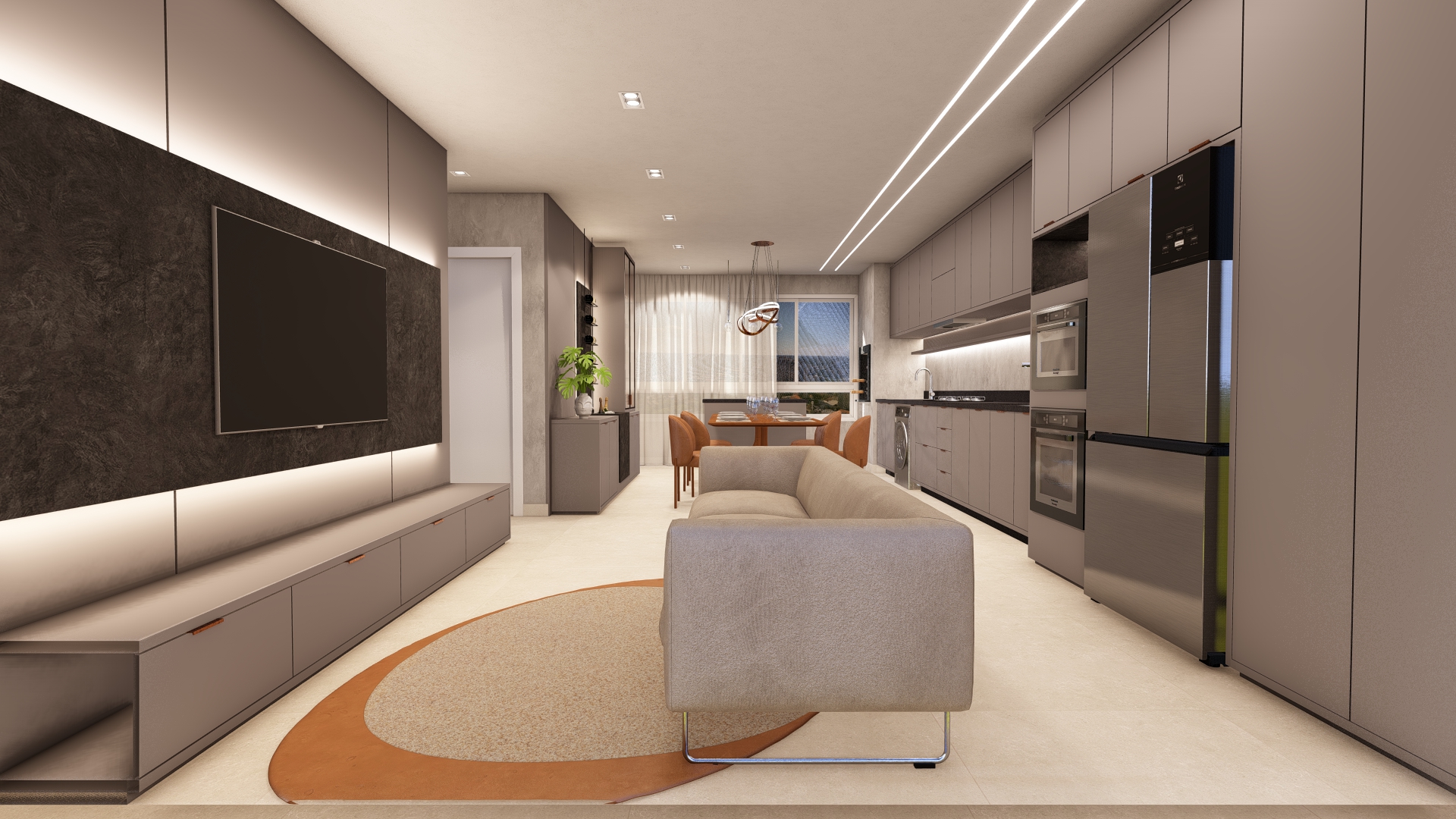 Apartamento Final 05 e 06 · render 3D do interior