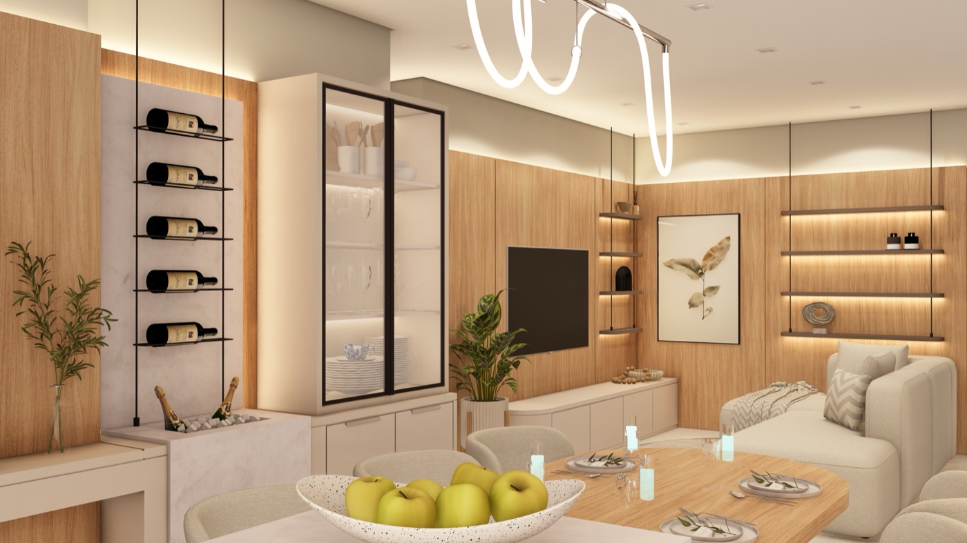 Apartamento final 01 e 02,sala decorada